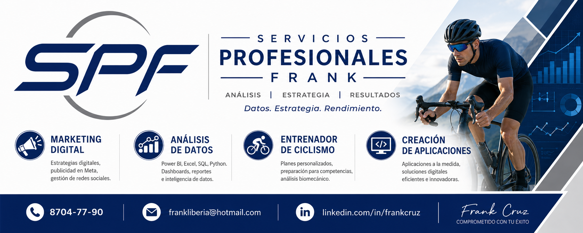 Servicios Profesionales Frank - Marketing Digital, Análisis de Datos, Entrenador de Ciclismo, Creación de Aplicaciones